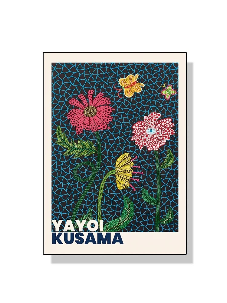 Thumbnail: Yayoi Kusama Canvas Painting Japanese Abstract Artwork Poster and Print Wall Art