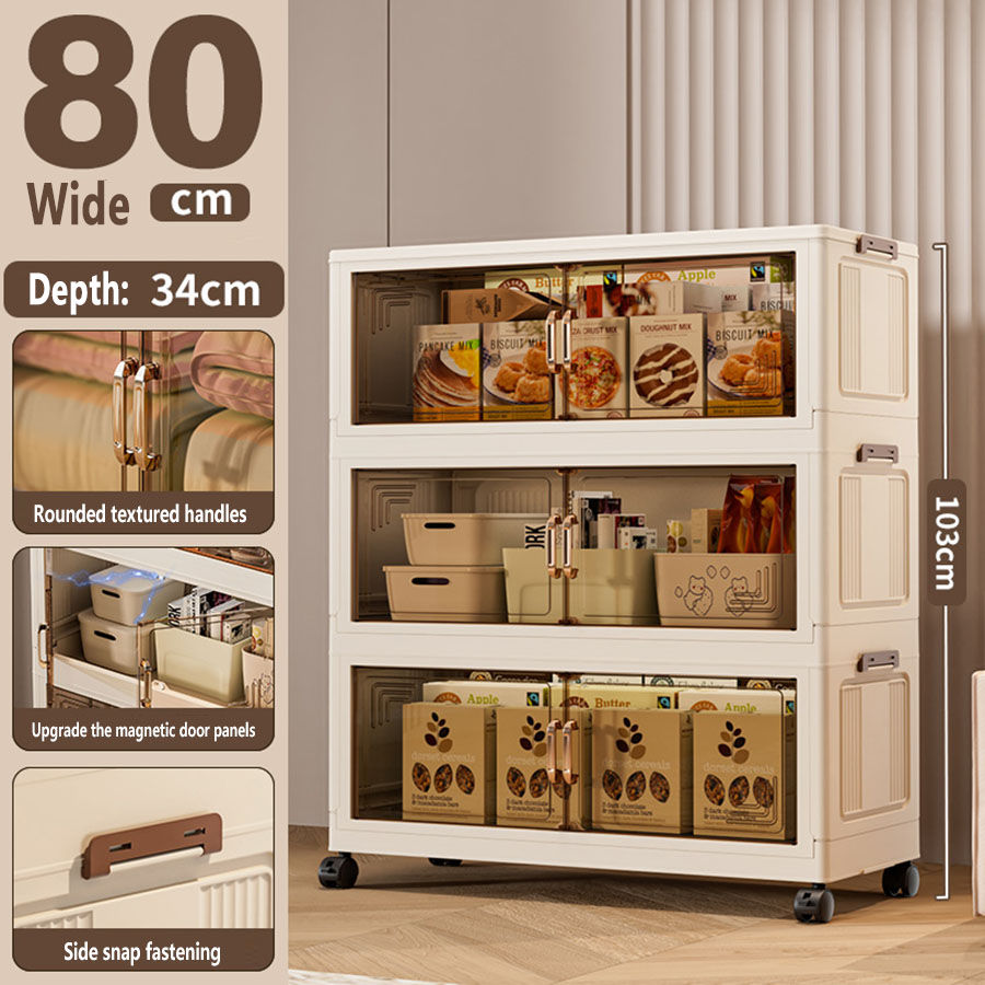 Thumbnail: 45/55/65cm Length Multifunction Folding Storage Cabinet Sundries Cabinet Large C