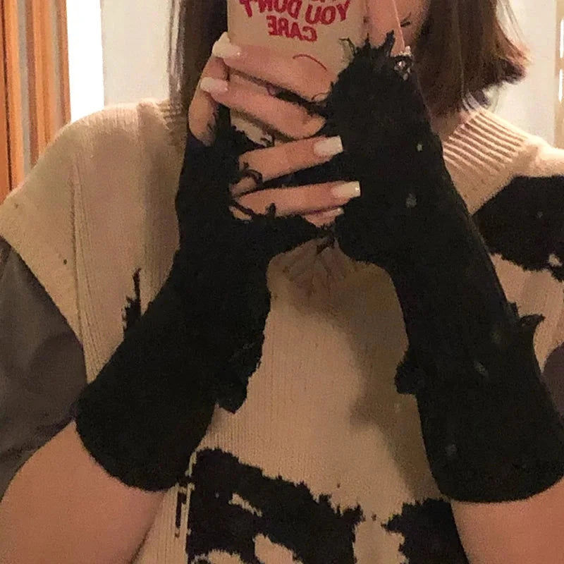 Thumbnail: Zuriel Fingerless Gloves - Distressed