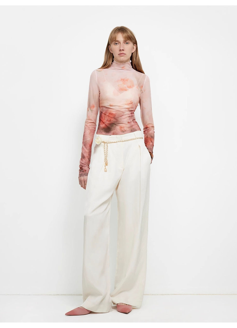 Thumbnail: "Relaxed Old Money" Mid-Waist Single-Pleat Straight-Leg Wide-Leg Casual Pants