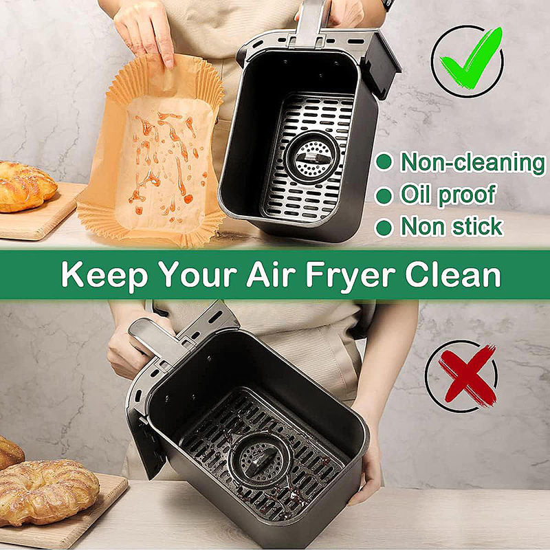 Thumbnail: Rectangle Disposable Air Fryer Paper Non-Stick Airfryer Baking Paper Liner Oilpr