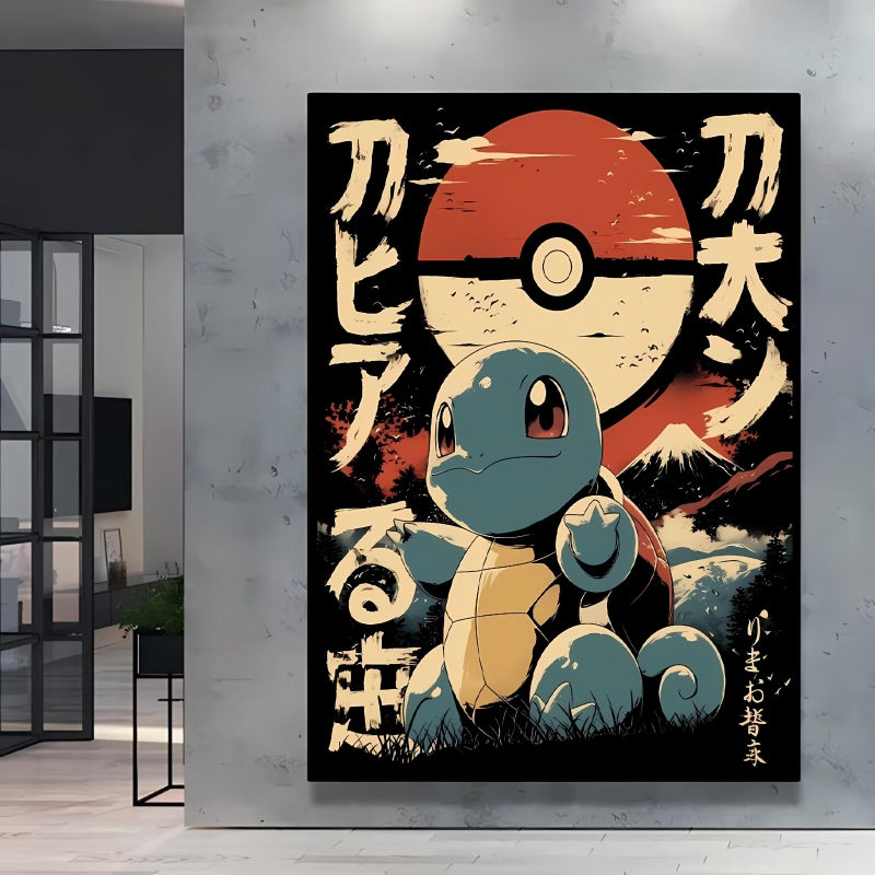 Thumbnail: Retro Canvas Poster Prints Pokemon Gengar Blastoise Cartoon Character Picture Wa