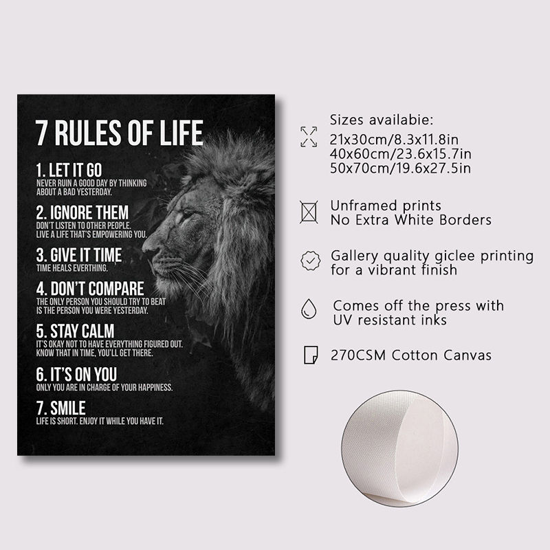 Thumbnail: Motivational Quotes Success Canvas Poster Lion Mindset Is Everything Poster Wall