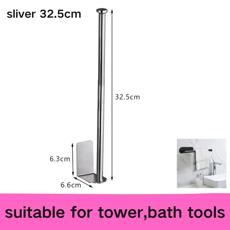 Thumbnail: Kitchen Carbon Steel Paper Towel Holder No Punch Cabinet Paper Shelf Household R