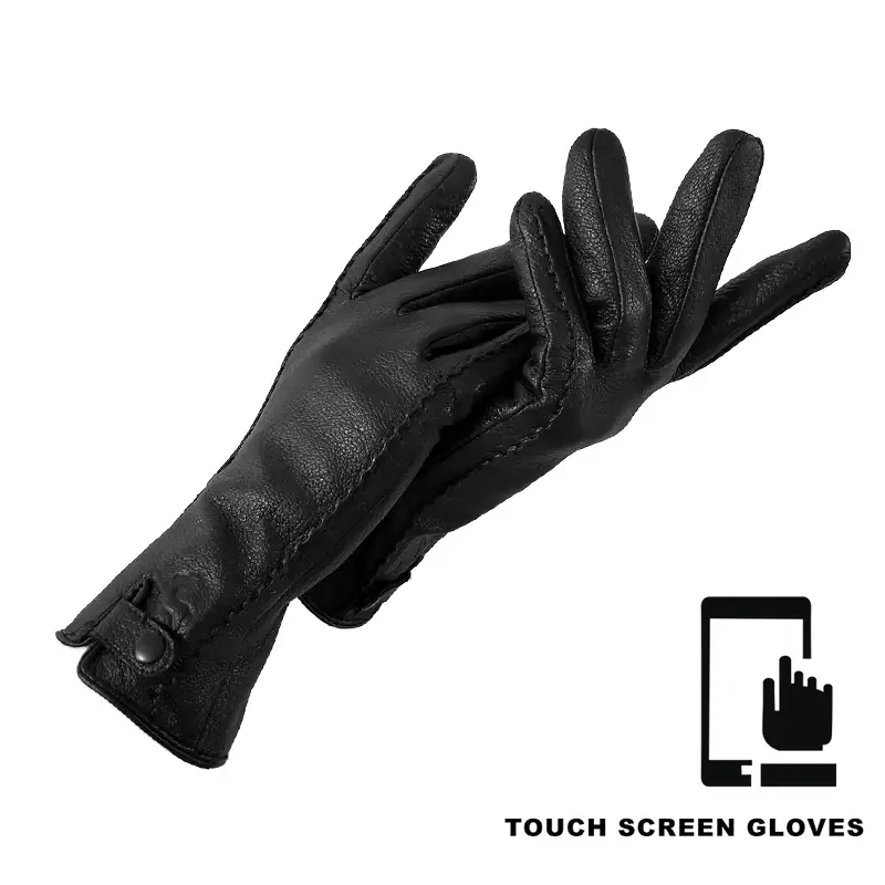 Thumbnail: Genuine Leather Winter Warm Women's Soft 70% Wool Lining
