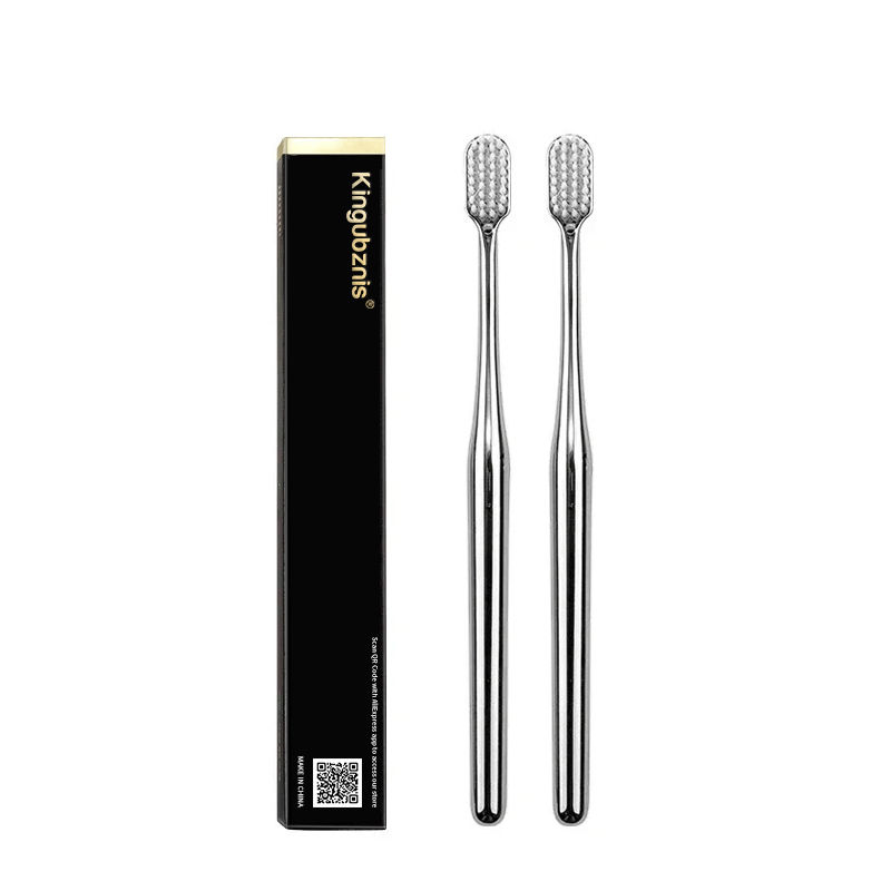 Thumbnail: Kingubznis Gold Toothbrush Luxury Gold Silver Teeth Brush Men Women Adult Toothb