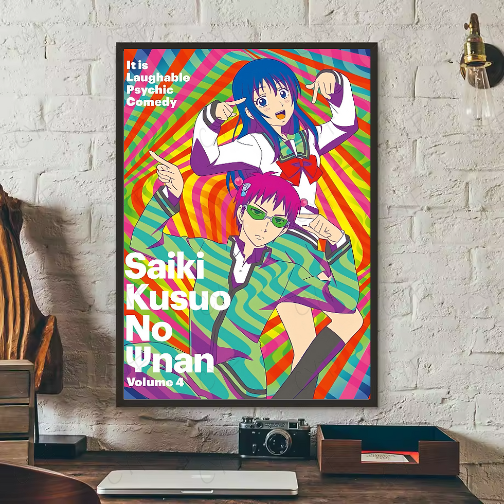 Thumbnail: Anime The Disastrous Life Of Saiki K Poster Waterproof Wall Art Sticker For Livi