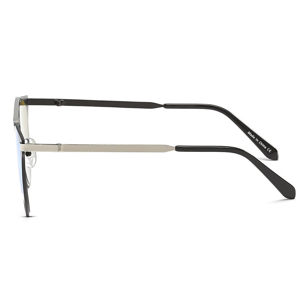 Thumbnail: FRISCO | Modern Horn Rimmed Metal Frame Round Sunglasses