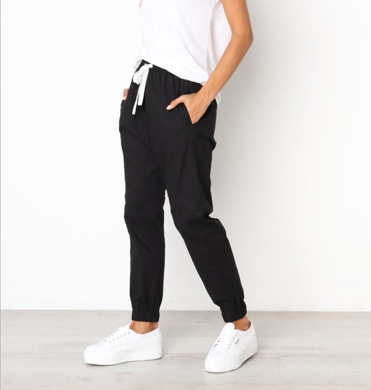 Thumbnail: Finnley Jogger Pant With Drawstring Waist - Black