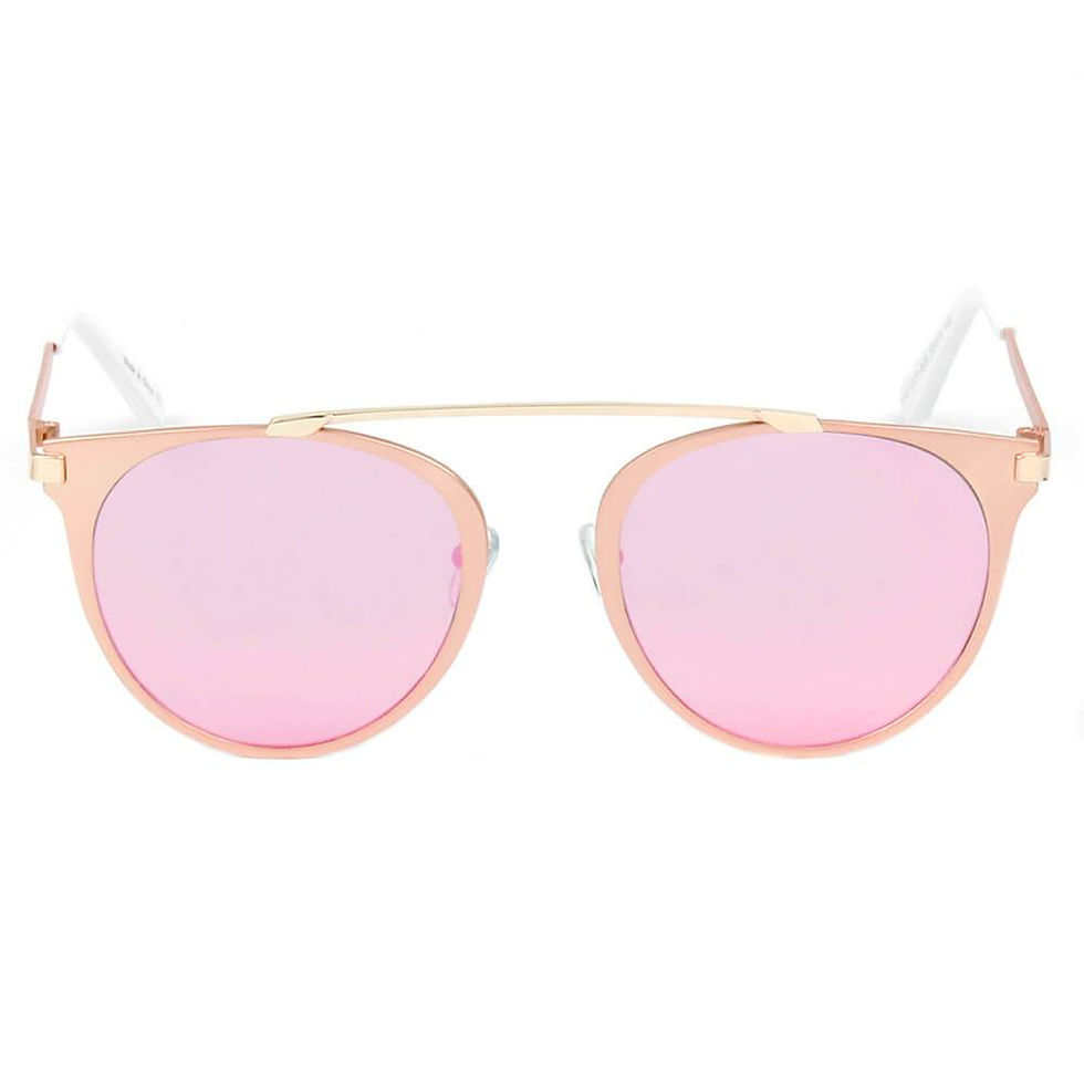 Thumbnail: FRISCO | Modern Horn Rimmed Metal Frame Round Sunglasses
