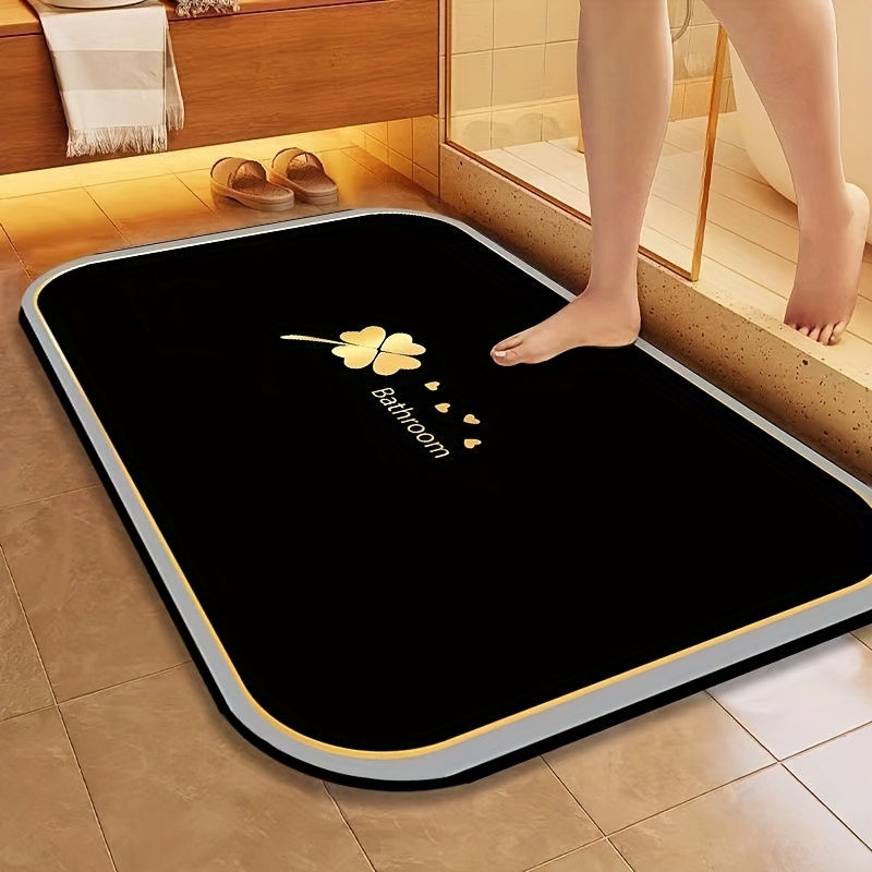 Thumbnail: 1pc Diatomite Bath Mat Quick Dry Super Absorbent Non-slip Floor Mat for Bathroom