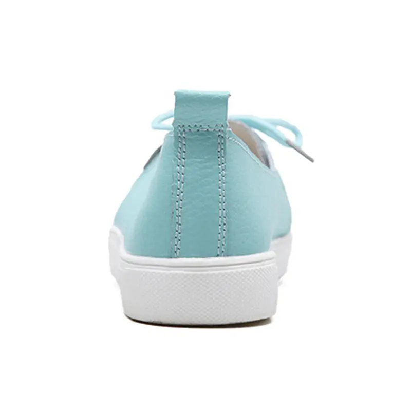 Thumbnail: Gril Female Genuine Leather White Flats
