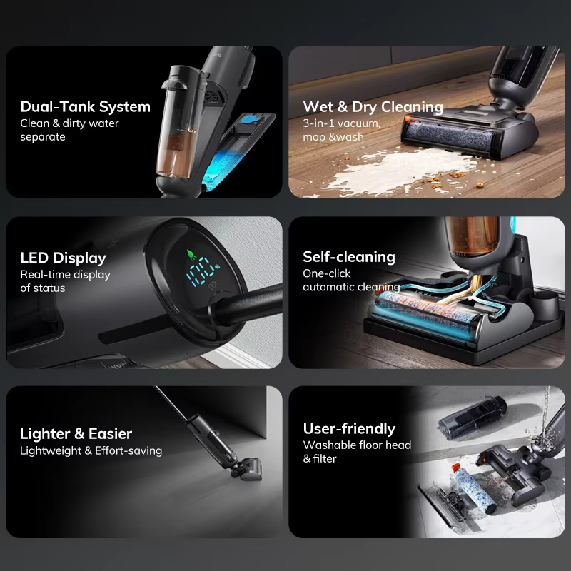 Thumbnail: ILIFE W90 Pro Cordless Wireless Wet Dry Smart Mop Washing ,7000Pa Suction, 1Min 