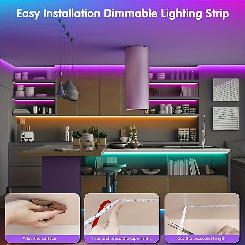 Thumbnail: RGB Led Strip Lights 1M-40M  Led Room Light with APP Control Flexible Ribbon Luc