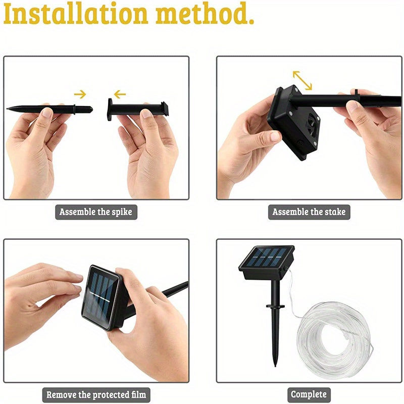 Thumbnail: LED Solar String Lights Garden Waterproof Tube Rope Lamp Christmas Garland Fairy