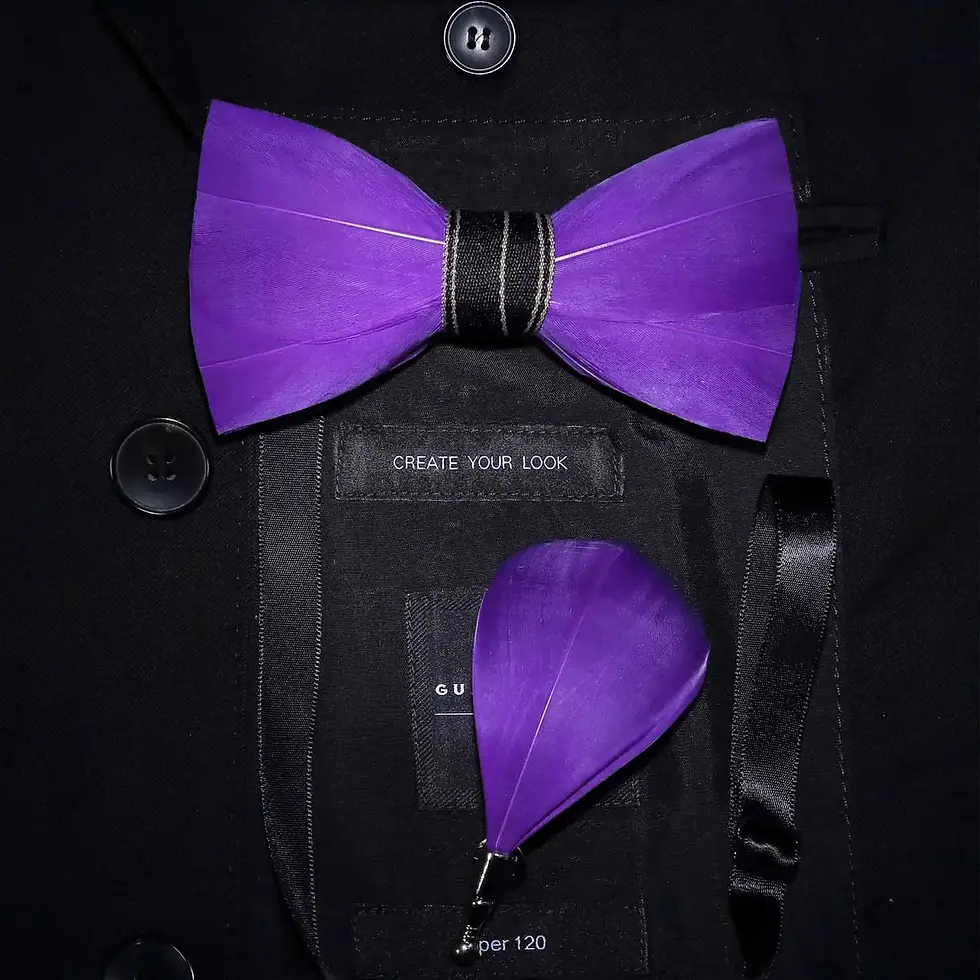 Thumbnail: JEMYGINExquisite Hand Made Bow Tie Brooch Pin Gift Set