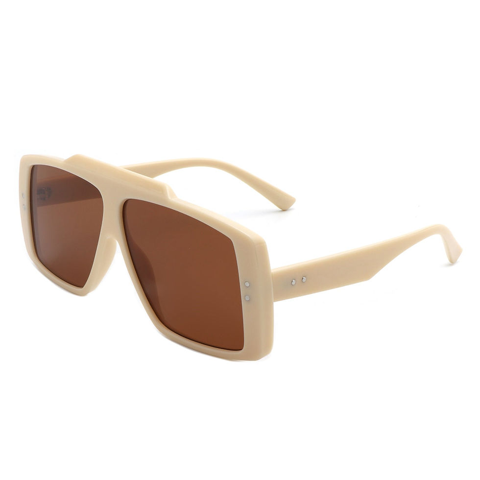 Thumbnail: Halia - Square Retro Flat Top Vintage Inspired Fashion Sunglasses