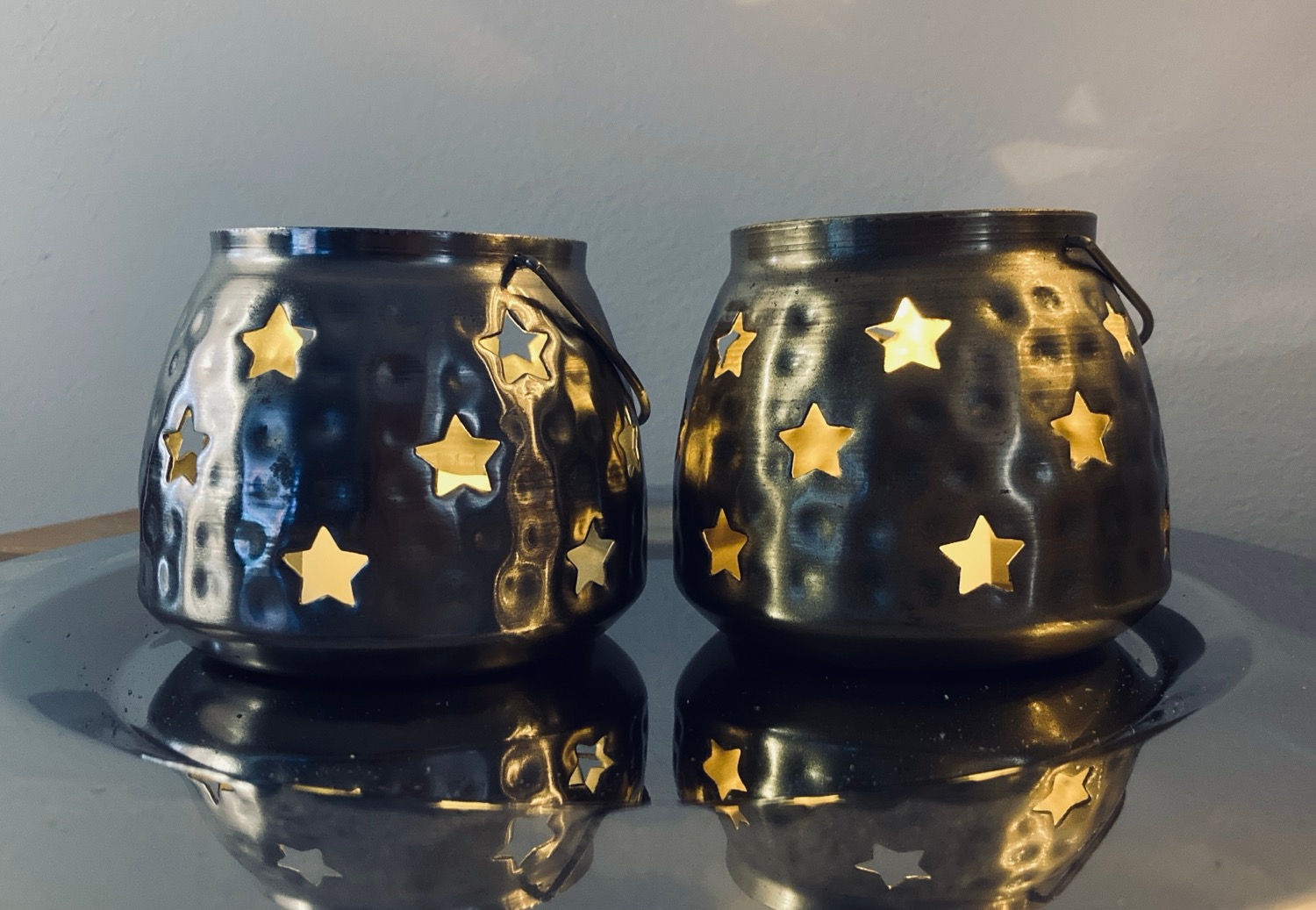 Hammered Metal Candle Holders