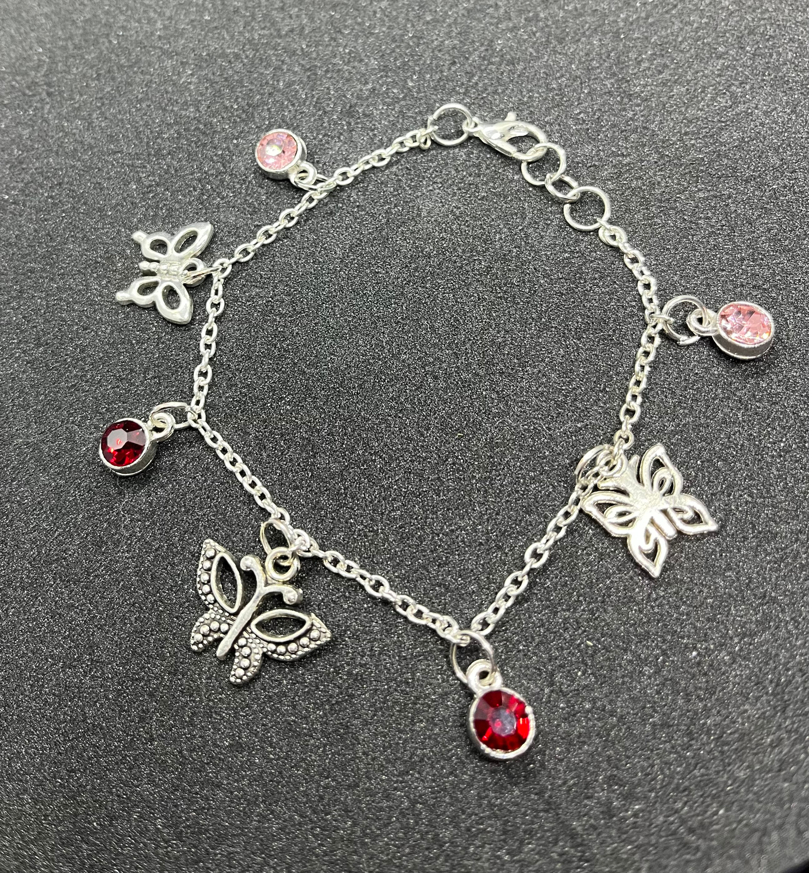 Butterfly Charm Bracelet - Pinks