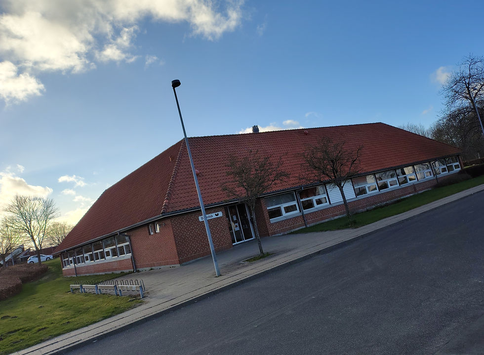 da vi når omkring biblioteket,