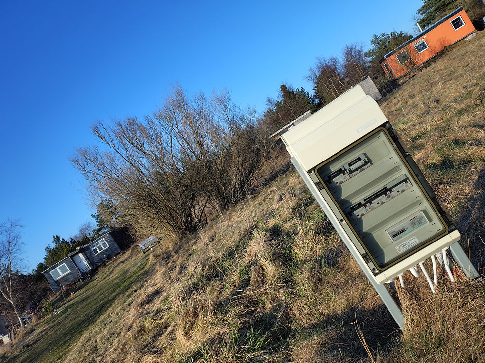 moderne teknologi i 70'er hippiernes camping-plads, på en gamle bondegård i thy. de skal også have et 12-24 volts dc relæ.