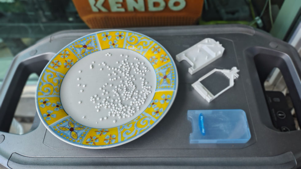 fugtige aspartin tabletter, klæber i den geniale industrielle pakning - og så får jeg et par reverse hammel plastmager briller på.