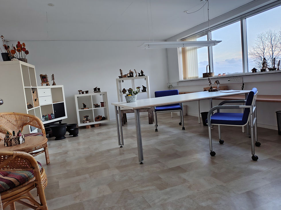 byggeriet er delt op i privat & erhverv, med plads til 3-4 arbejds-værelser - som kan indrette hver sit eget værksted.