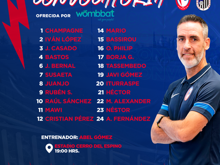 La convocatoria de Abel Gómez para el encuentro liguero ante el CD Badajoz