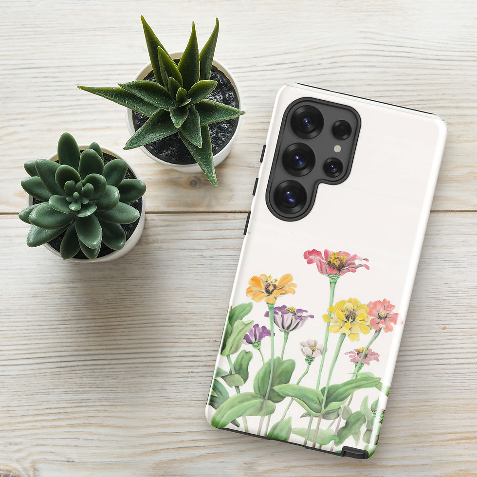 Thumbnail: Zinnias Watercolor Samsung Phone Case | Botanical Floral Case