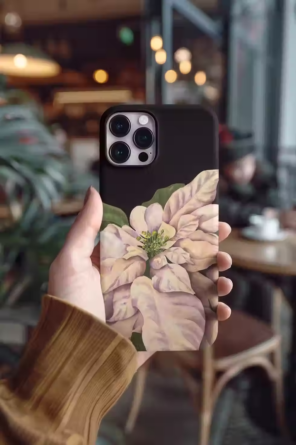 Thumbnail: Ivory Poinsettia MagSafe iPhone Case | Botanical Watercolor Floral Phone Case