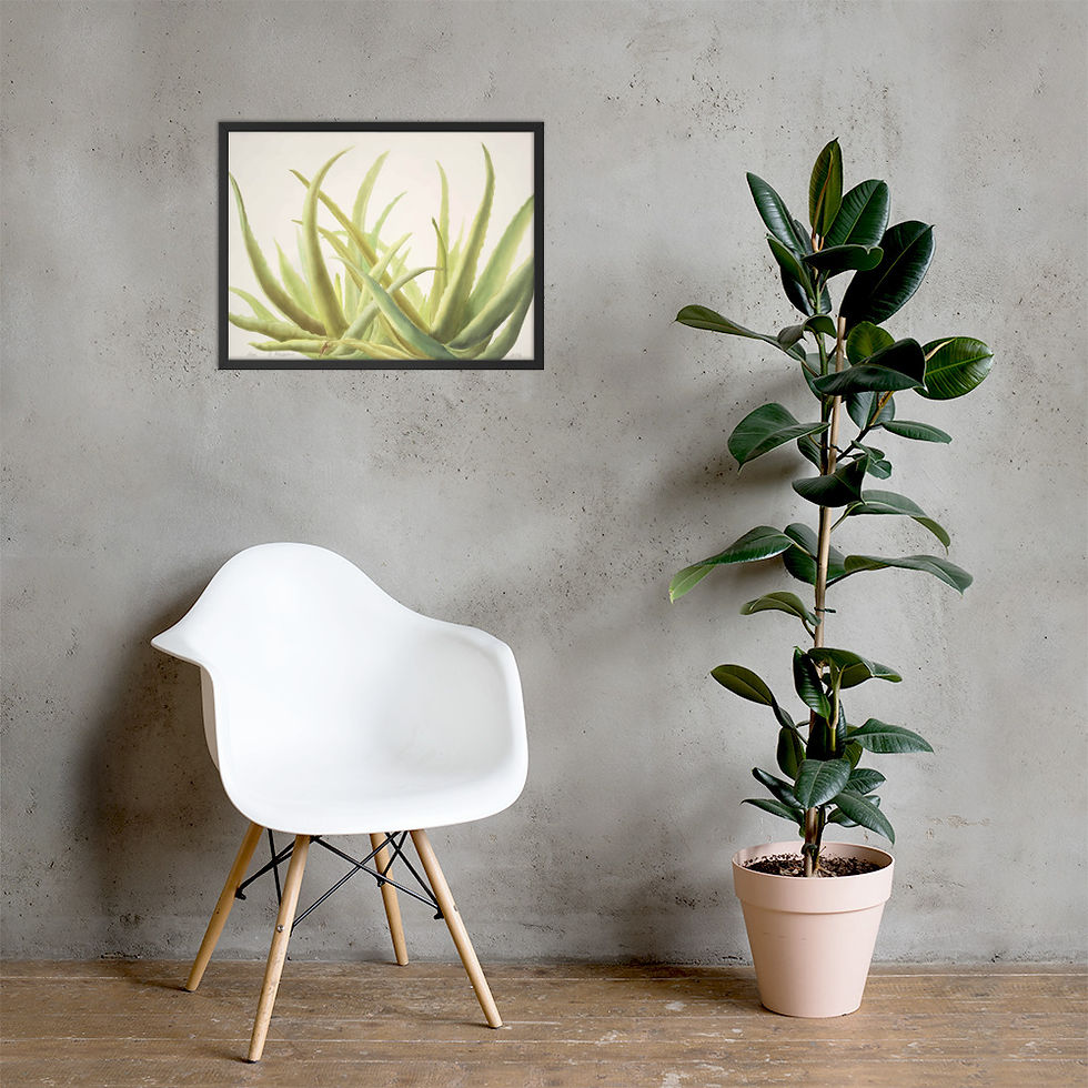 Thumbnail: Aloe Vera Watercolor Framed Print | Botanical Wall Art