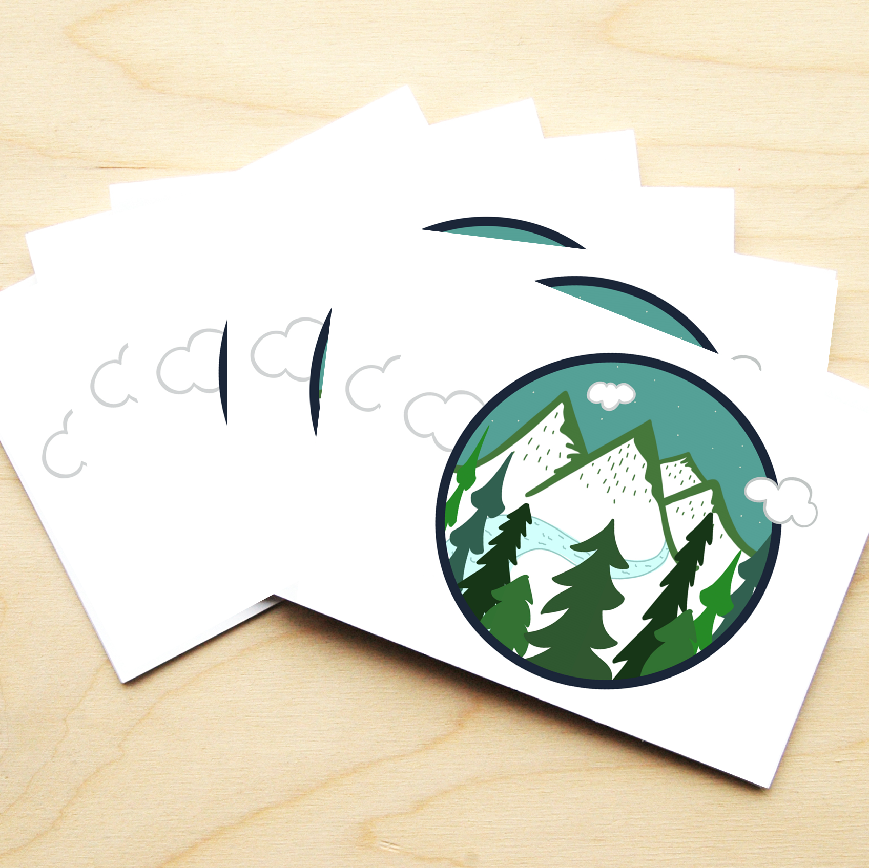 Round Mountains - 2 Card Sets