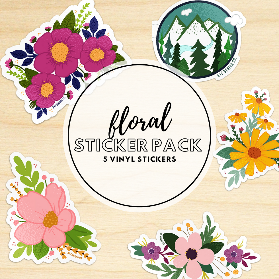 Floral Sticker Pack - 5 Stickers