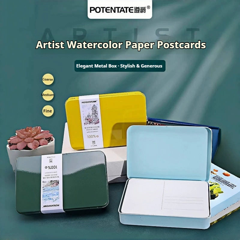 Thumbnail: The Keeper's Tin — 24 Sheets of 100% Cotton Watercolour Paper