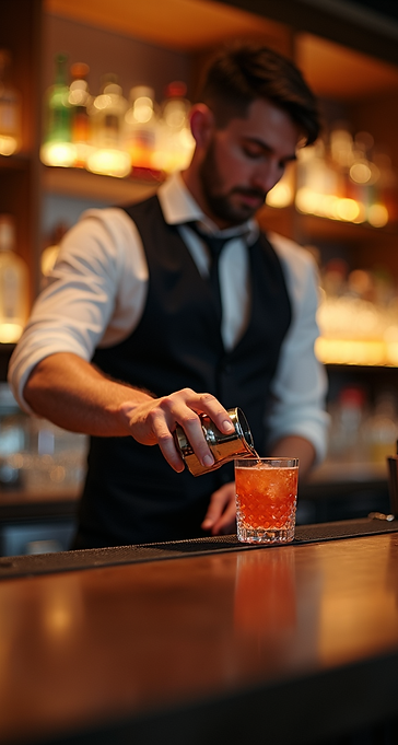 professional bartender focused on shaking a cocktail at a luxury bar.png