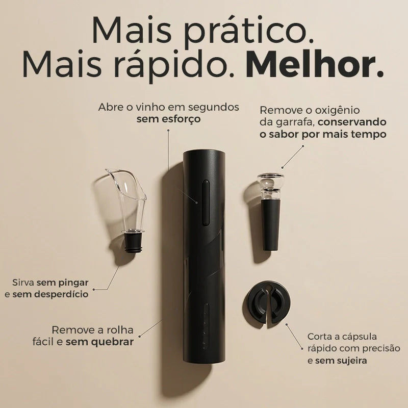 Miniatura: Abridor de Vinho Elétrico Premium 4 em 1 Completo