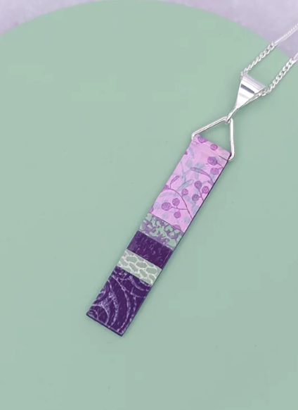 Long Slim Pendant - Purple Haze