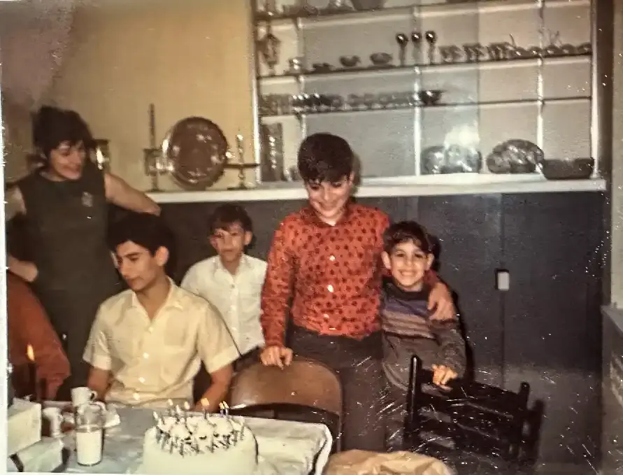 Dino Rachiele at age 14 with his cousin Stanley Tucci at their grandparents home in Peekskill New York 1967