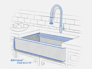 sketch of a workstation farm sink