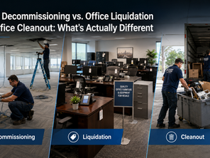 Image of Office Decommissioning vs. Office Liquidation vs. Office Cleanout in process.
