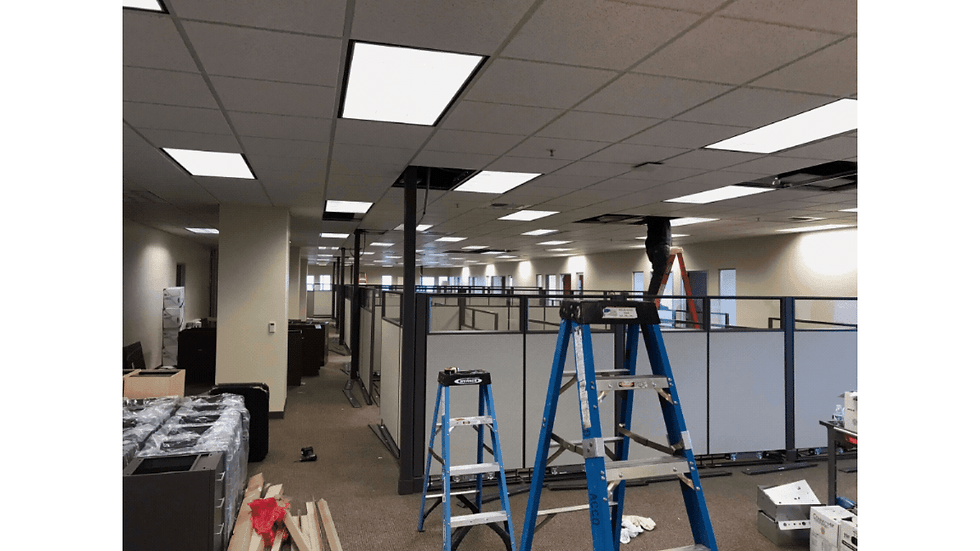 Before and after images of a broom sweep liquidation job by Norcal.