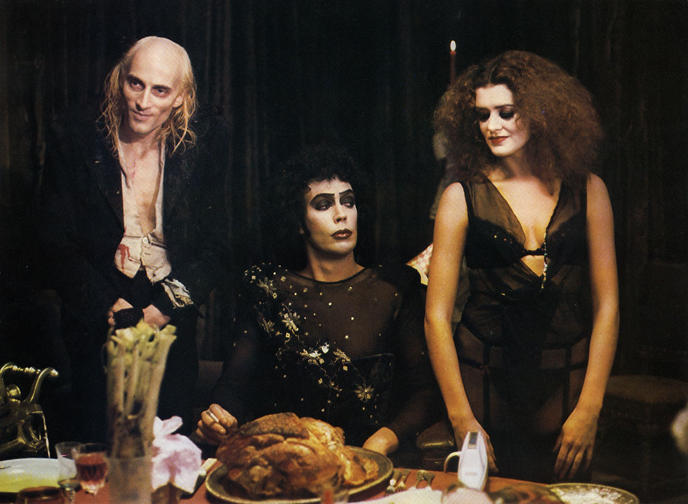 Movie clip of Dr. Frank, Riff Raff & Magenta eating Meat Loaf.