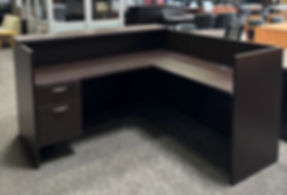 L-shape Reception Desk with boxfile Espresso