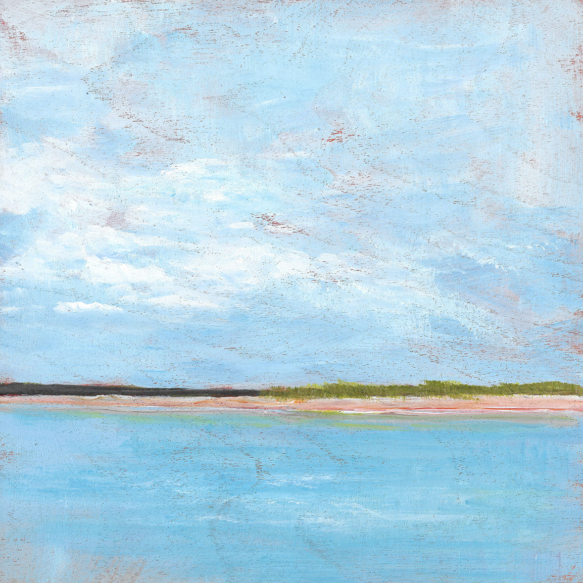 Summer on the Bay 2, 6 x 6 x 7/8 Acrylic on Wood Cradle