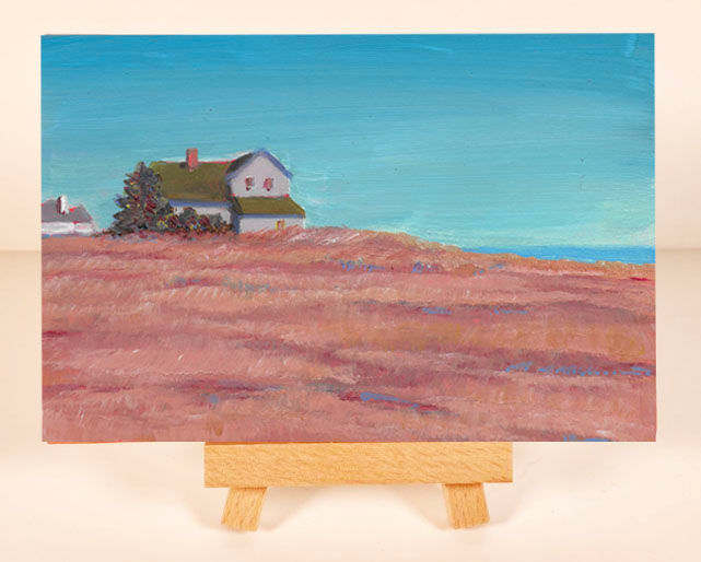 Thumbnail: Dune Cottage, Mini Painting, 4" x 6" with Easel