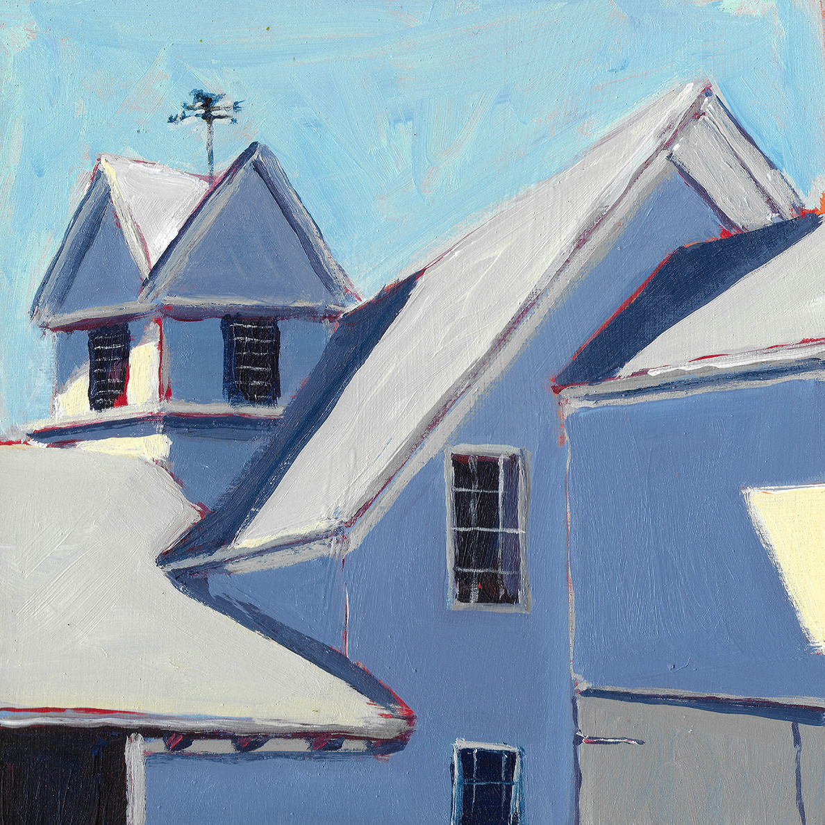 Peaks & Shadows, 6 x 6 x 7/8 Acrylic on Wood Cradle