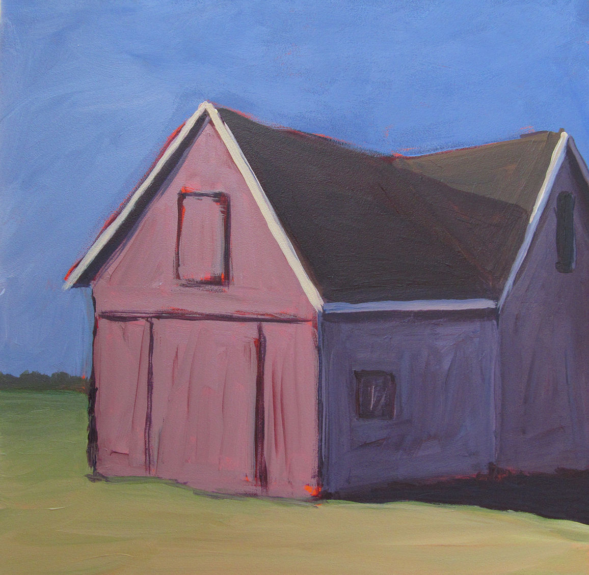 Barn with 2 Peaks, 2012 8 x 8 x 2 Acrylic on Cradled Gesso Board