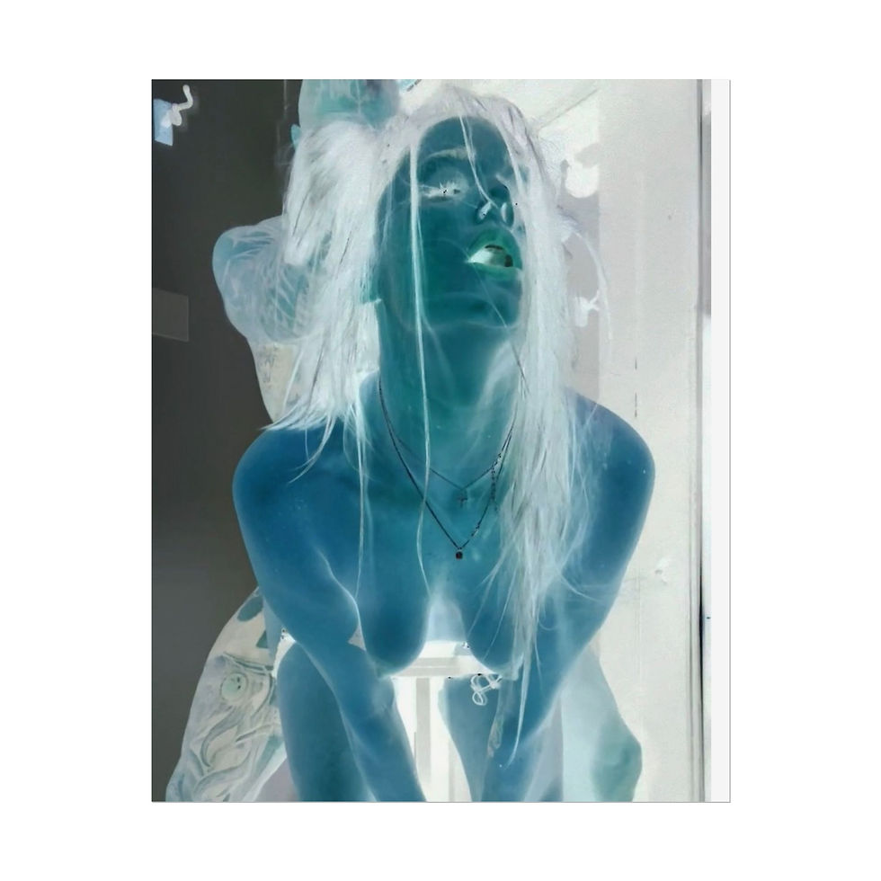 Thumbnail: Rolled Poster — Neon Inverted Portrait Art Print