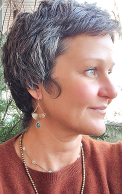 'Amphora' - Handmade Brass + Emerald Earrings.
