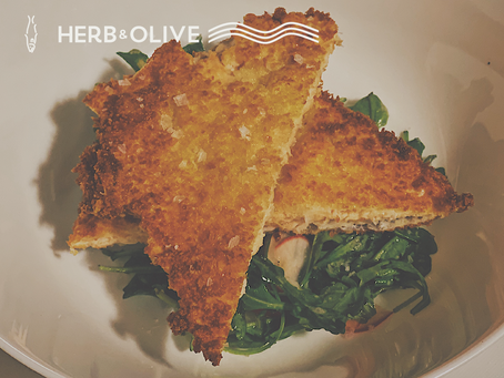 Salmon “Katsu” with Citrus CBD Arugula Salad